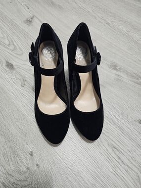Black Mary Jane Velvet Pumps - Women